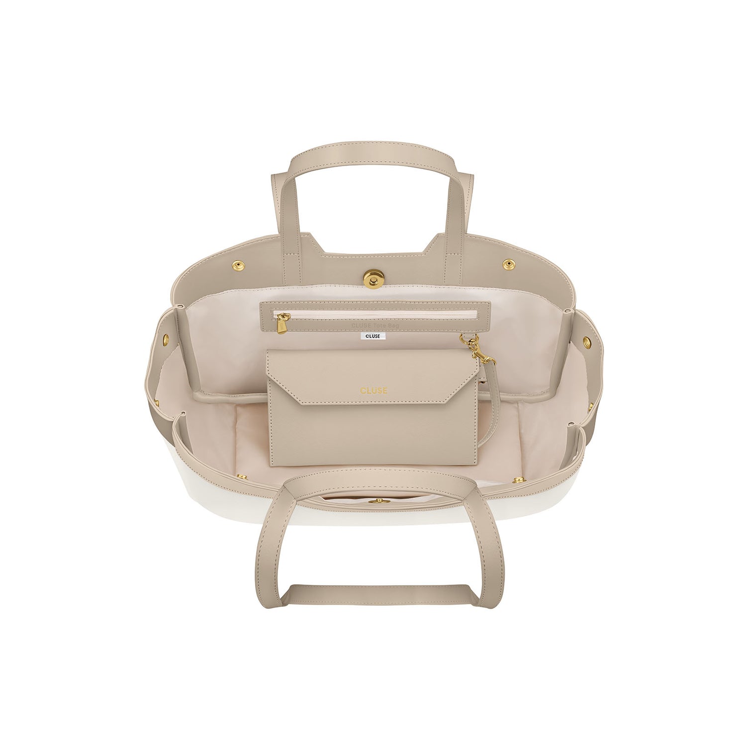 Tote Bag Petite - Textured Beige, Sand Colour