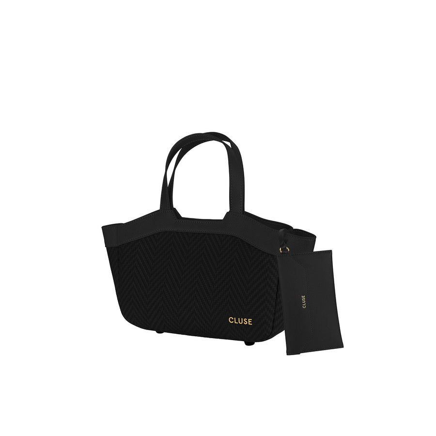Cluse Tote Bag Mini, Textured Full Black Colour