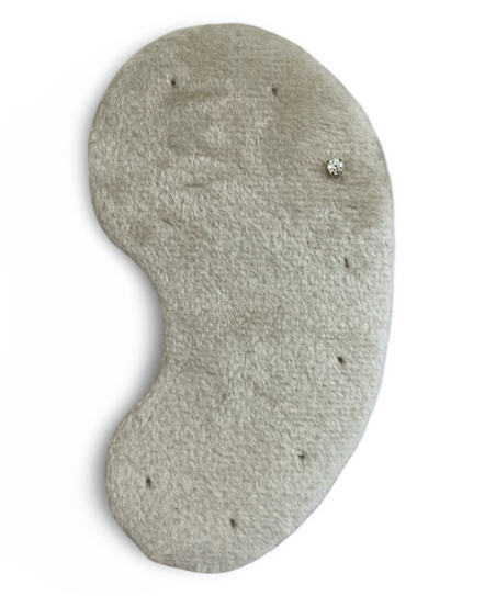 Titanium prong set top with clear CZ Silver or Gold