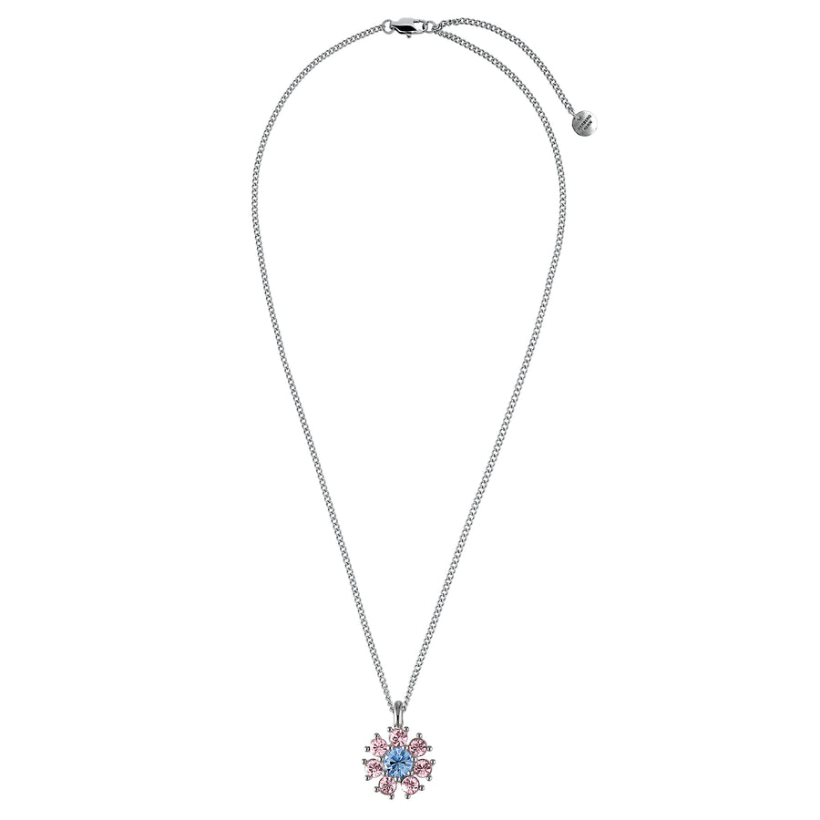 DELISE SS L.BLUE/ROSE NECKLACE