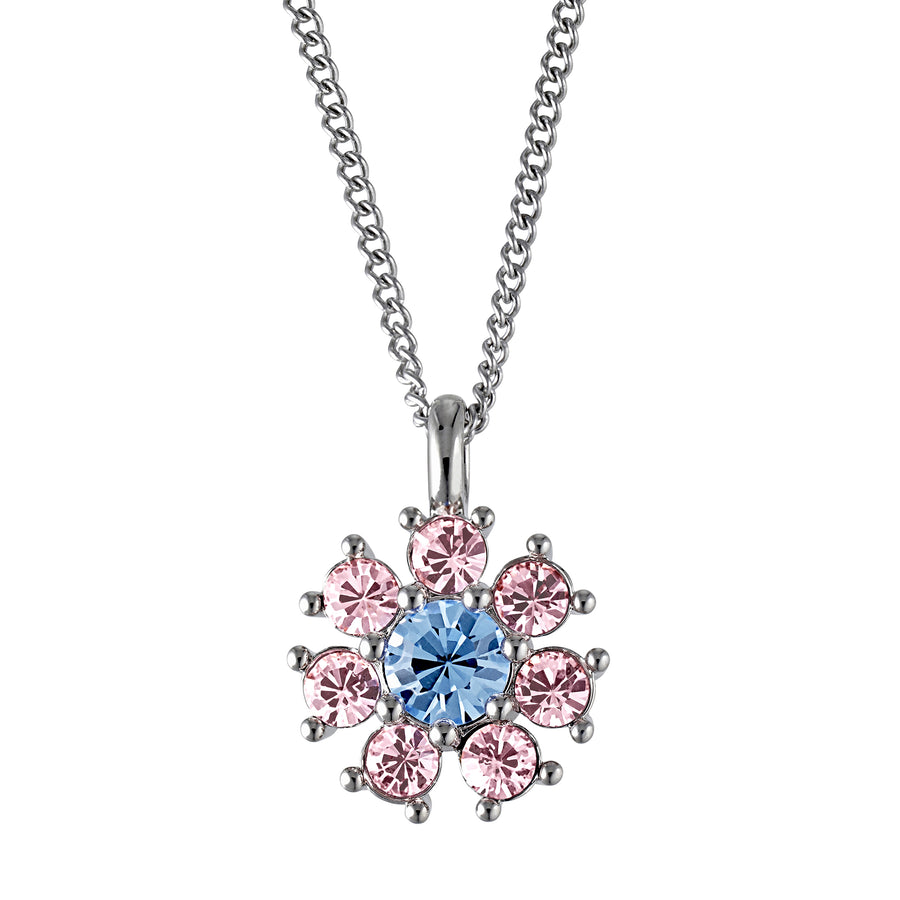 DELISE SS L.BLUE/ROSE NECKLACE