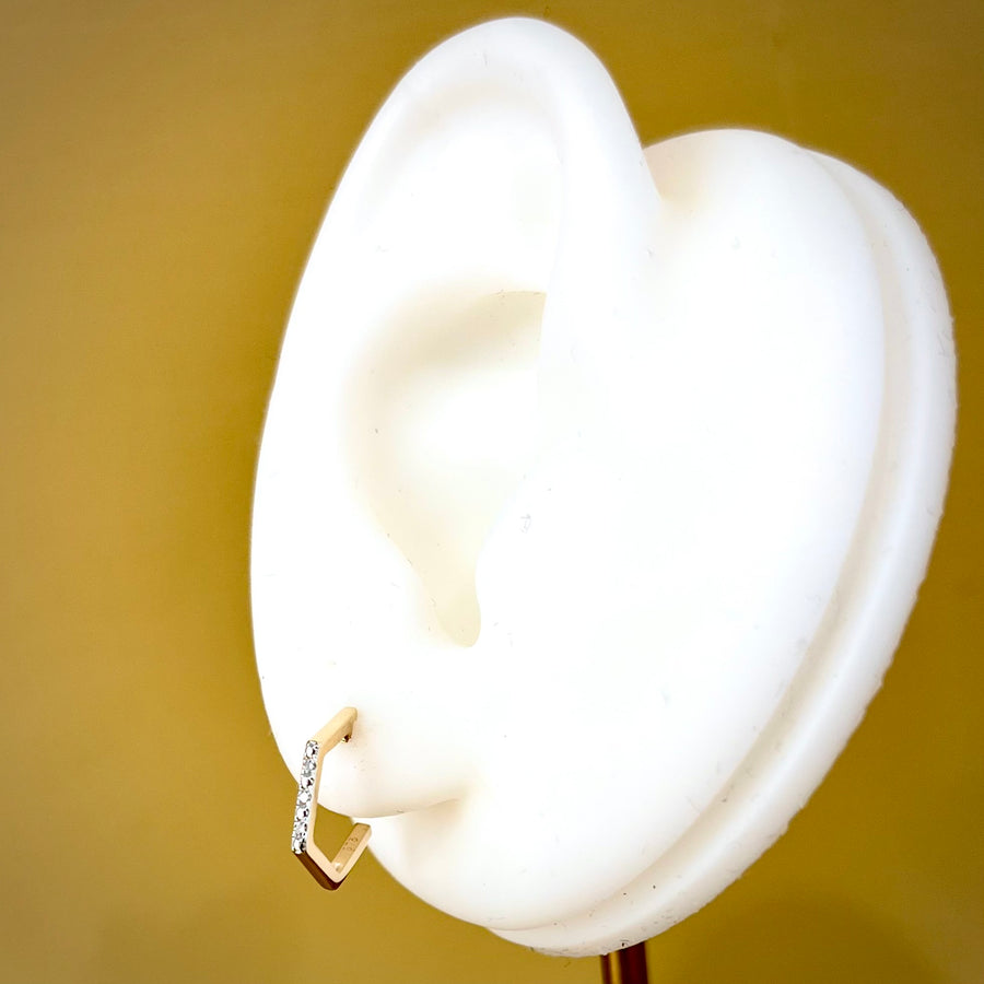 Diamond Bar Hoop Earrings in 9ct Gold