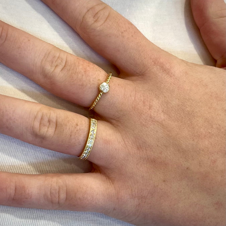 Milgrain Diamond Eternity Band in 9ct Yellow Gold