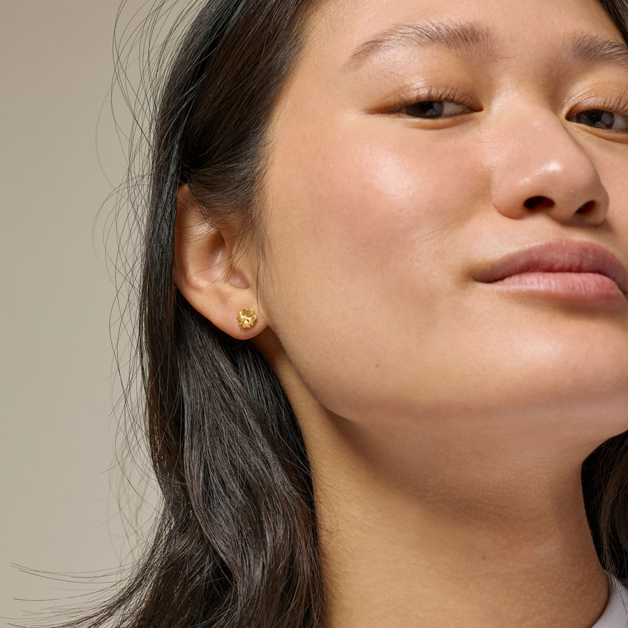 Organic clover Stud Earrings