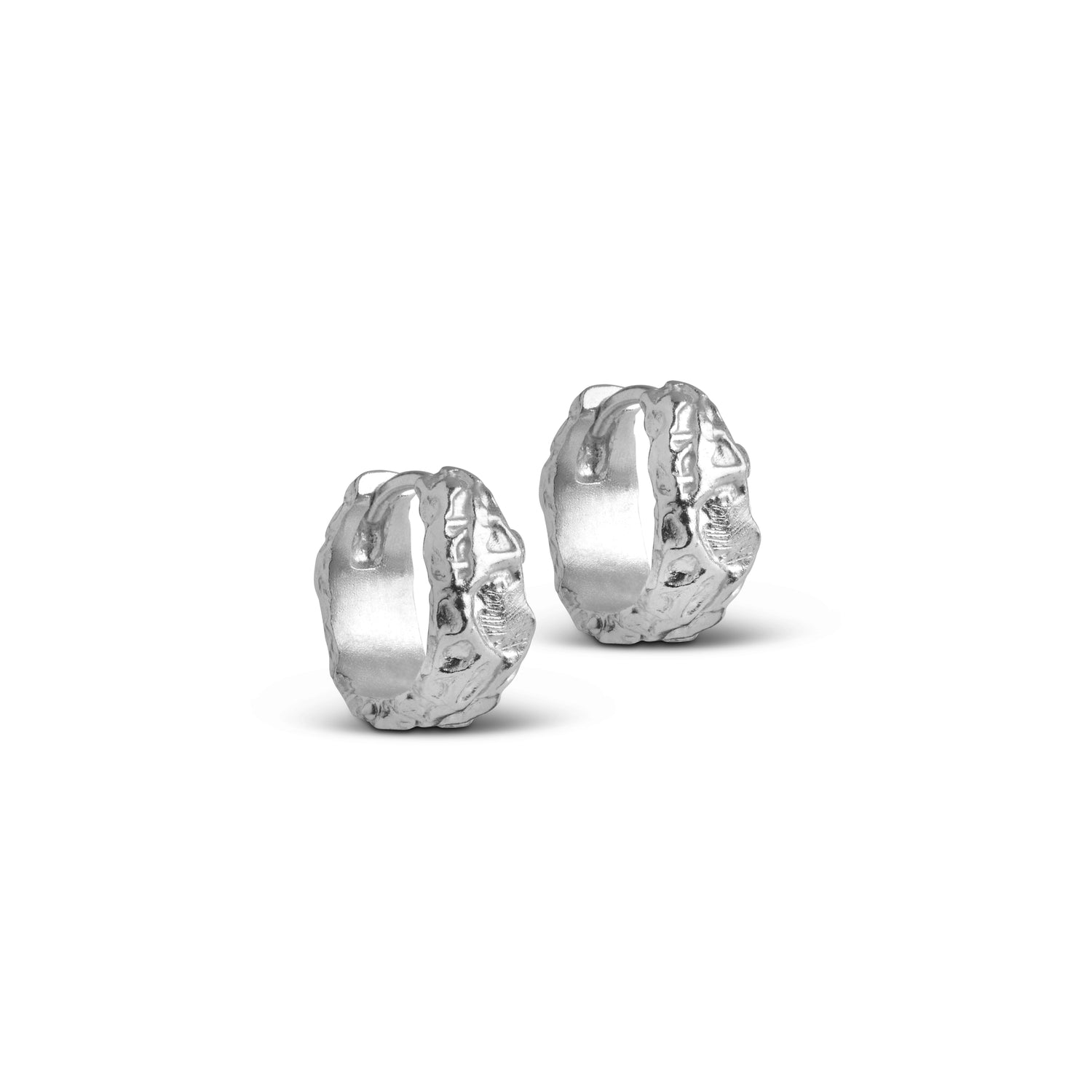 Nela Small Recycled Silver Hoops