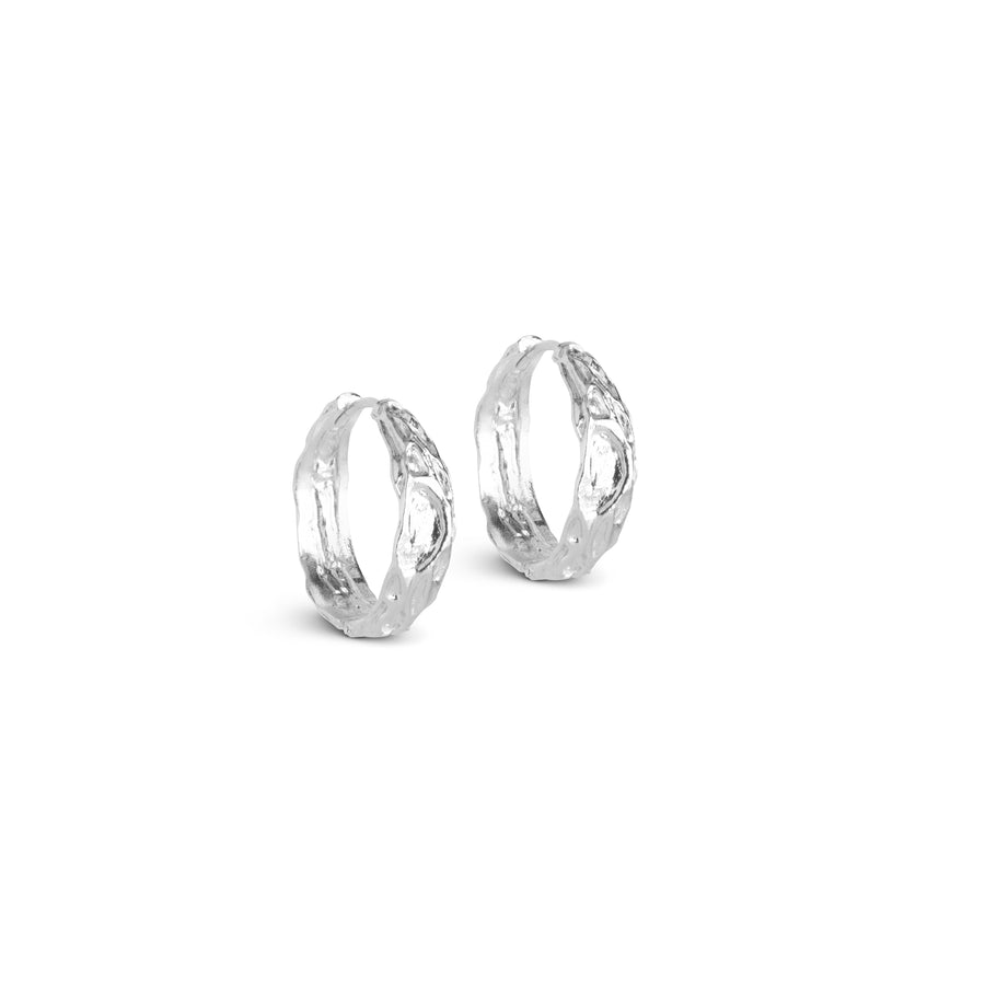 Nela Recycled Silver Large Hoops