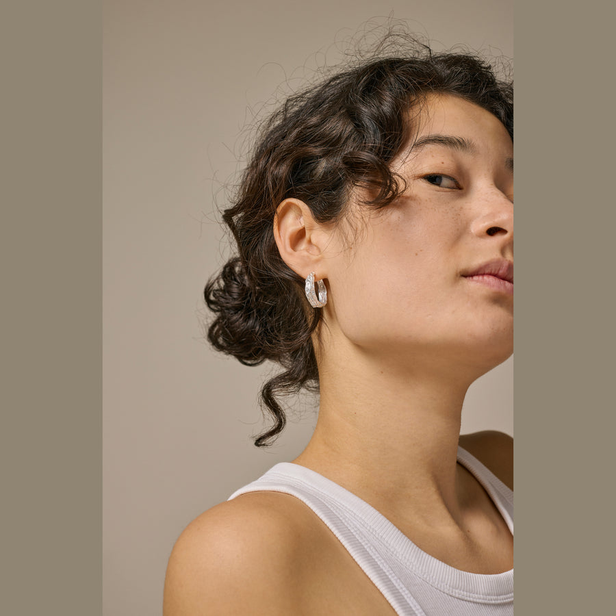 Nela Recycled Silver Large Hoops