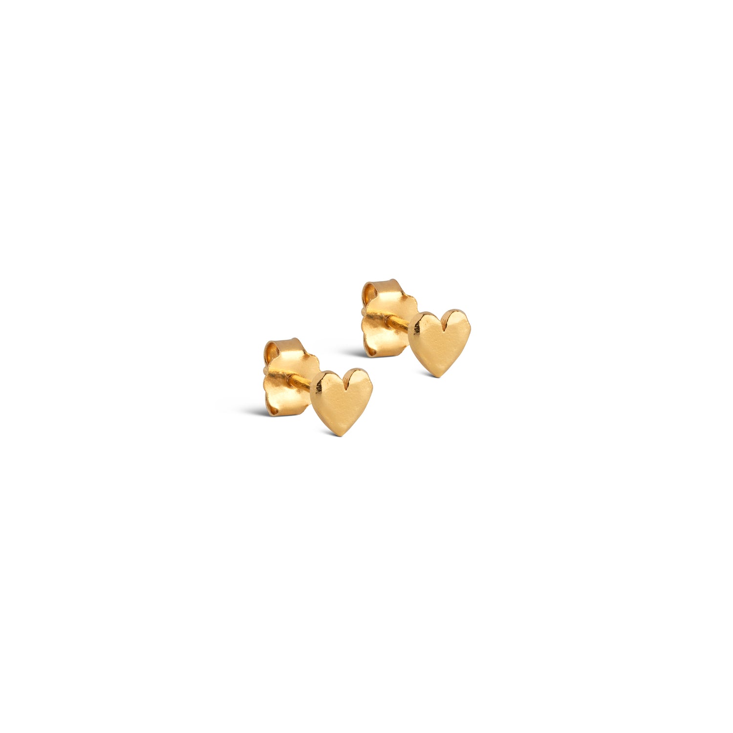 Heart Stud Earrings - Gold Plated