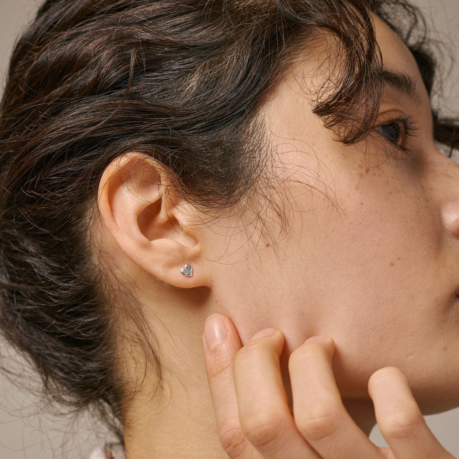 Heart Stud Earrings - Sterling Silver