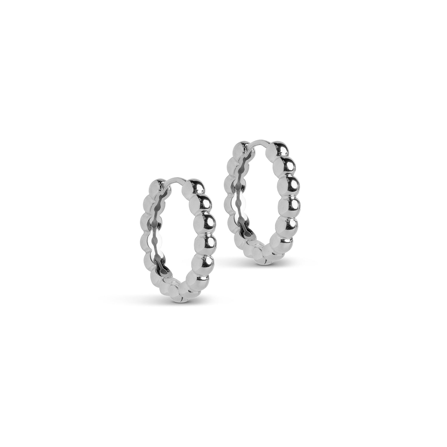 Ball Large Hoops - Sterling Silver