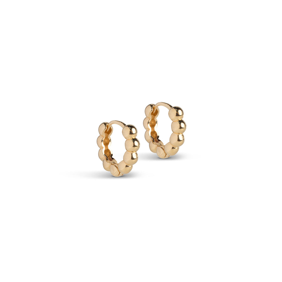 Ball Small Hoops - 18k Gold Plated Recycled Sterling Silver