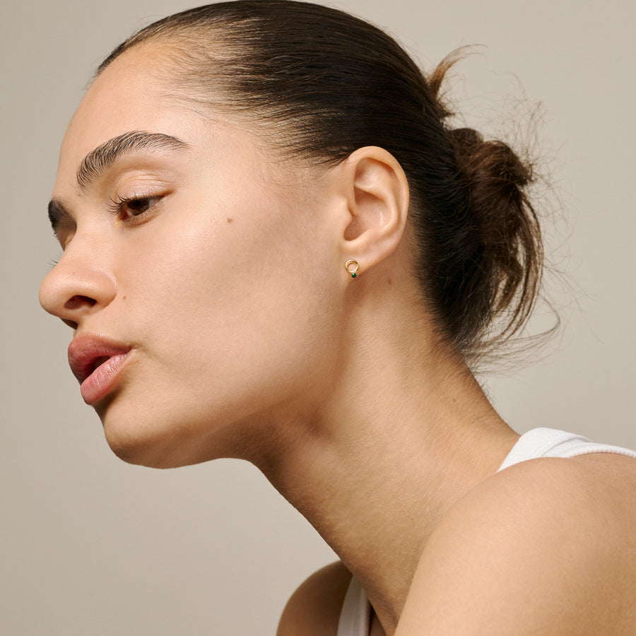 Dotta Stud Earrings Petrol Green