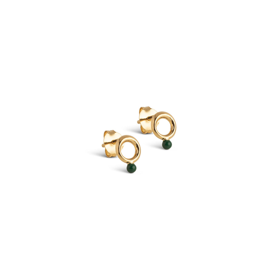 Dotta Stud Earrings Petrol Green