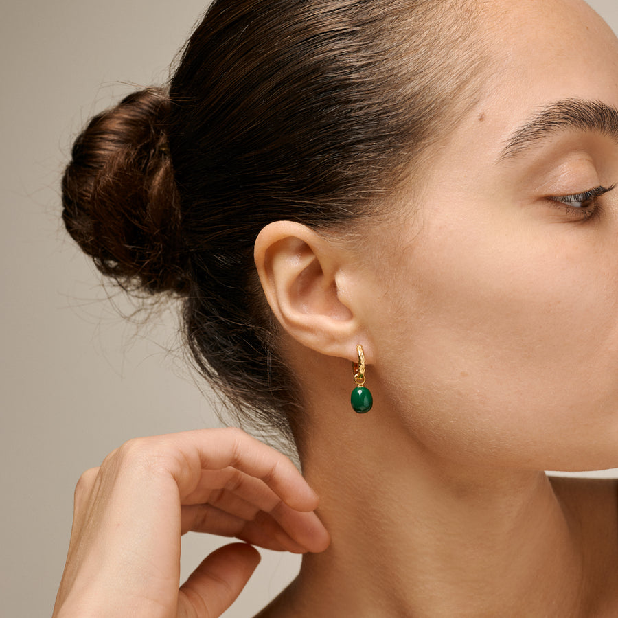 Significant Enamel Hoops - Petrol Green