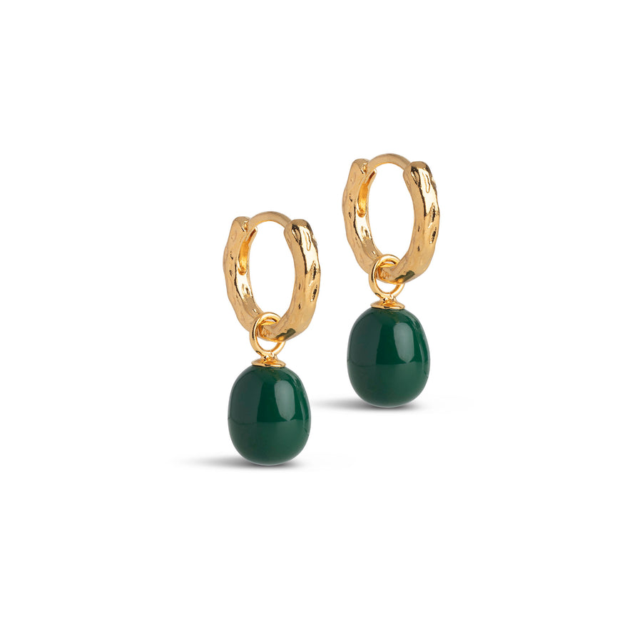 Significant Enamel Hoops - Petrol Green