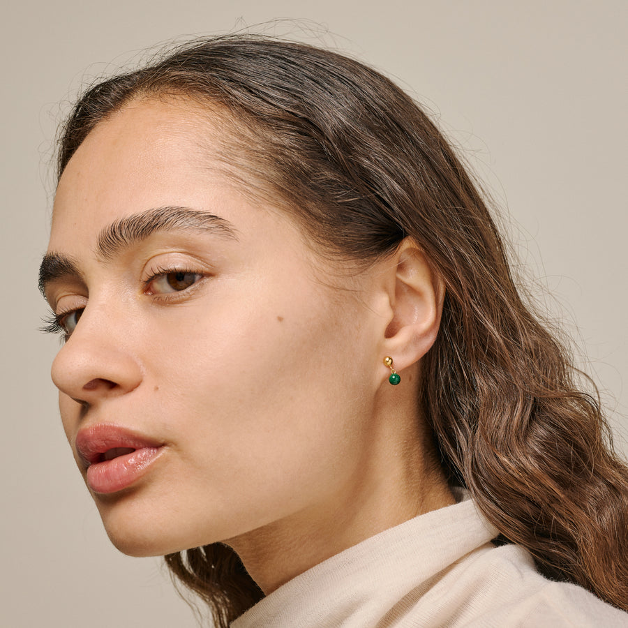 Mina Petrol Green Stud Earringss