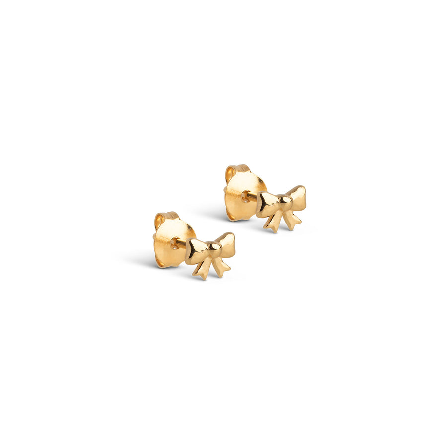 Baby Bow Stud Earringss - 18k Gold Plated Recycled Sterling Silver