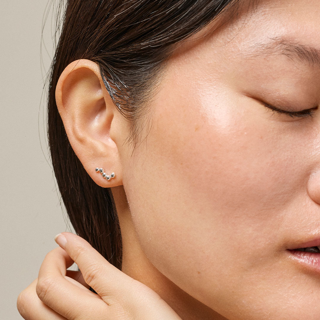 Nara Long Stud Earrings - Sterling Silver