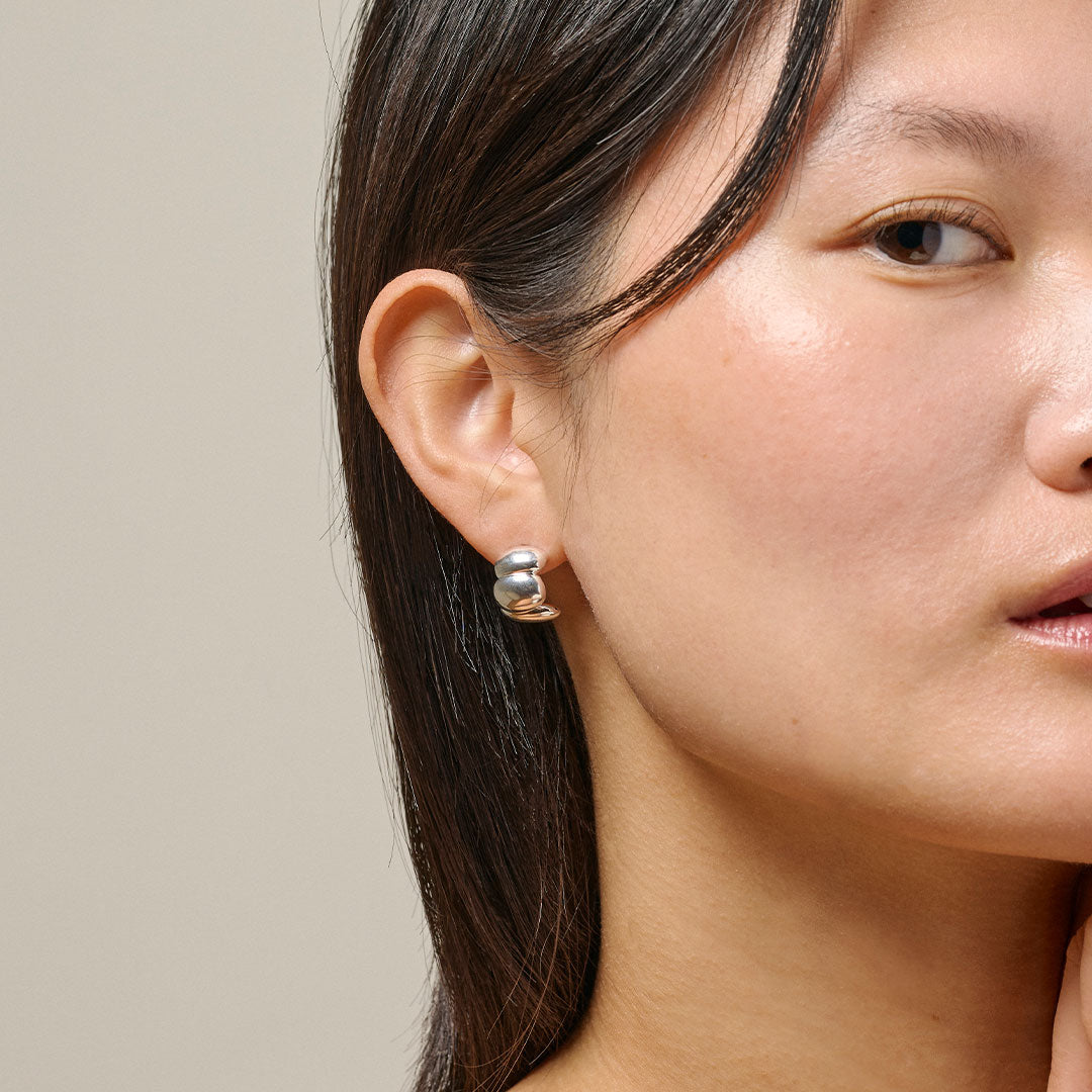Melia Chunky Hoops - Sterling Silver
