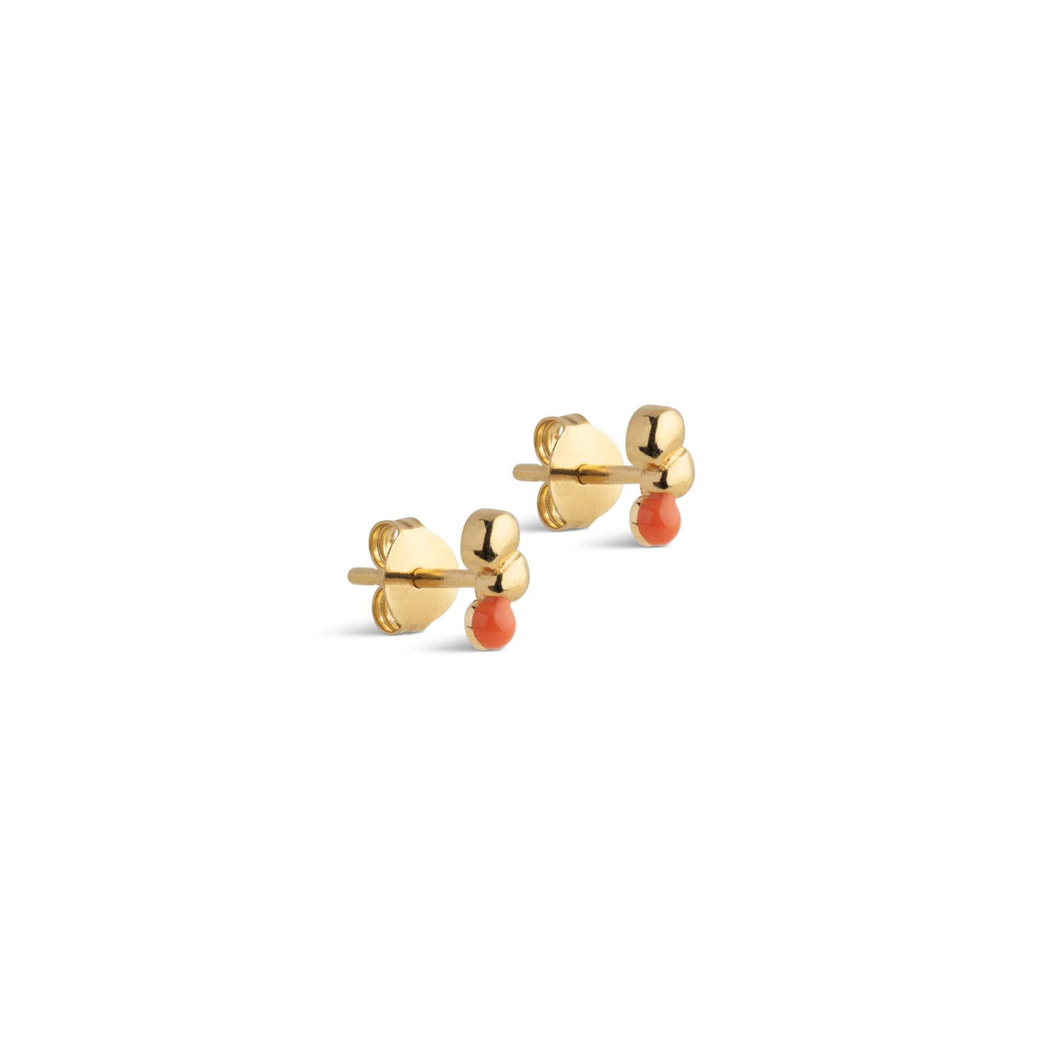 Nara Stud Earrings - Coral