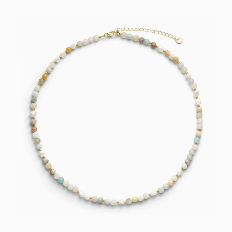 Ellie Amazonite Pearl Necklace