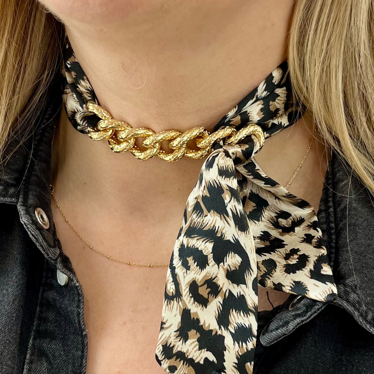 La Dolce Vita Ribbon with chain (Leopard)