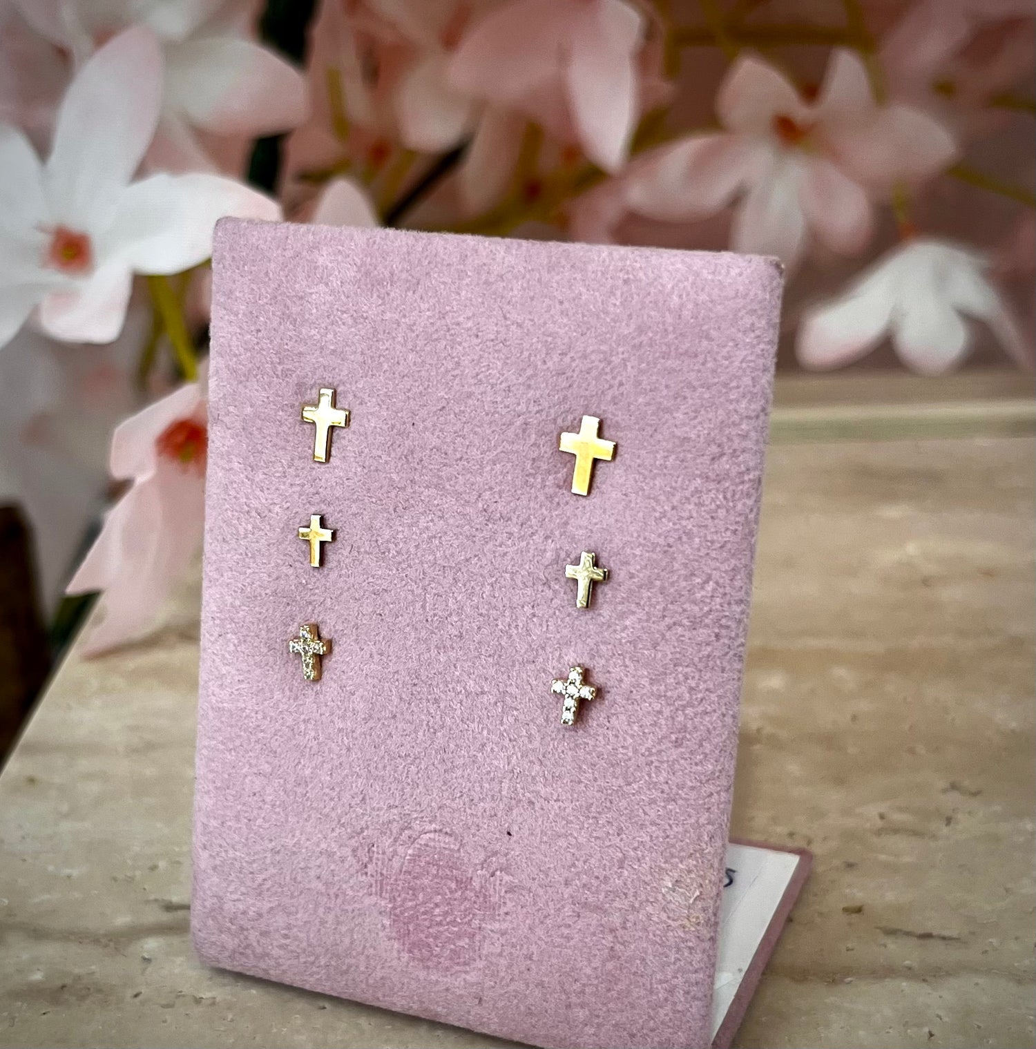 Sparkle Cross 9ct Gold Earrings