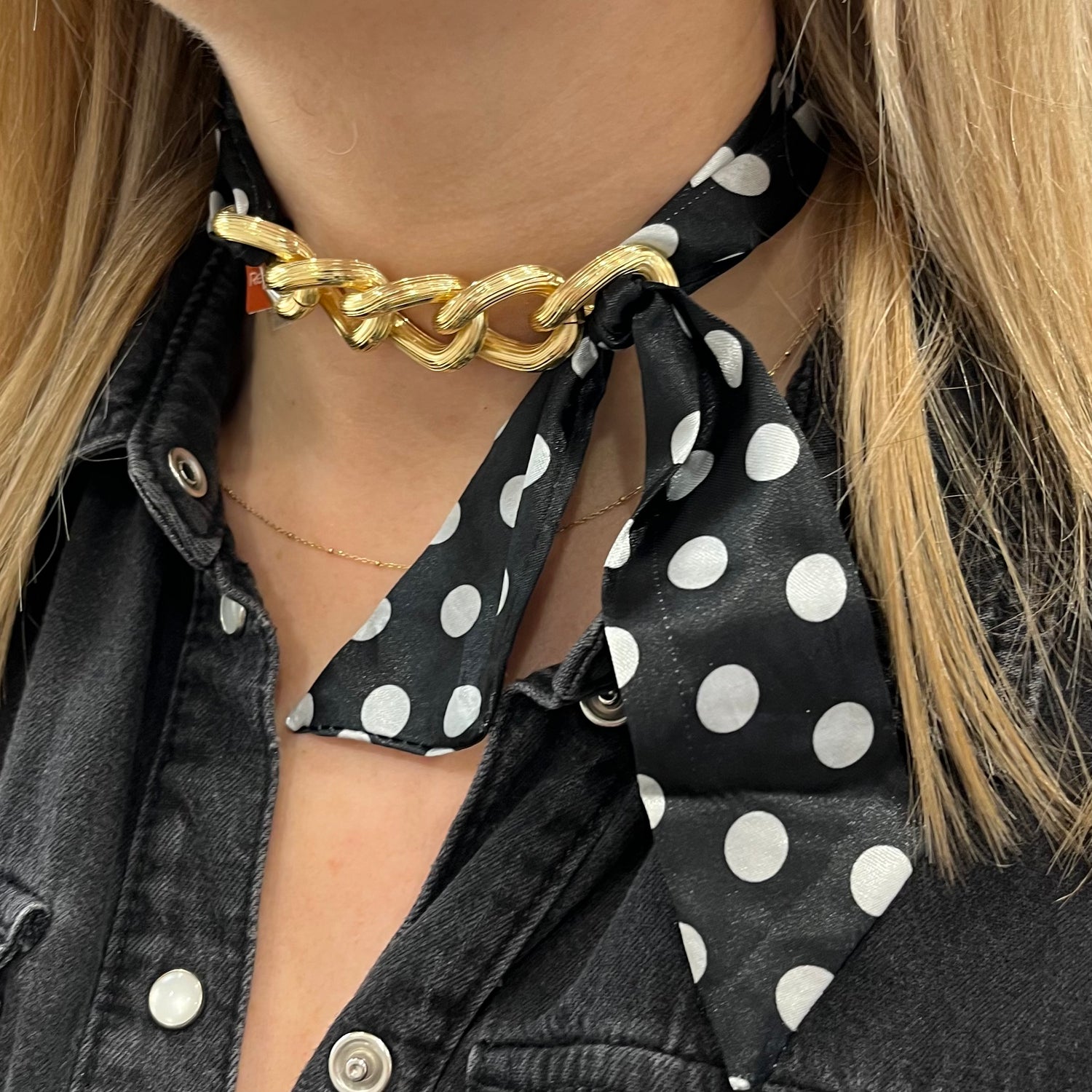 La Dolce Vita Ribbon with chain (Polka Dot)