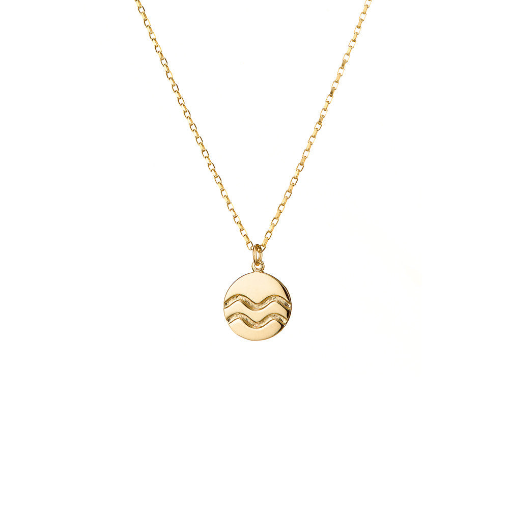 Waves necklace; 9ct Gold meaningful necklace 