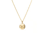 Waves necklace; 9ct Gold meaningful necklace 