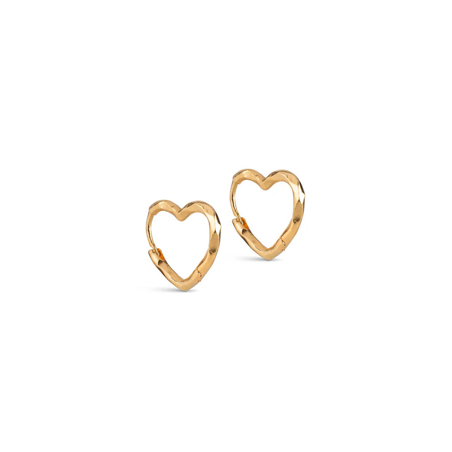 Organic Heart Small Hoops