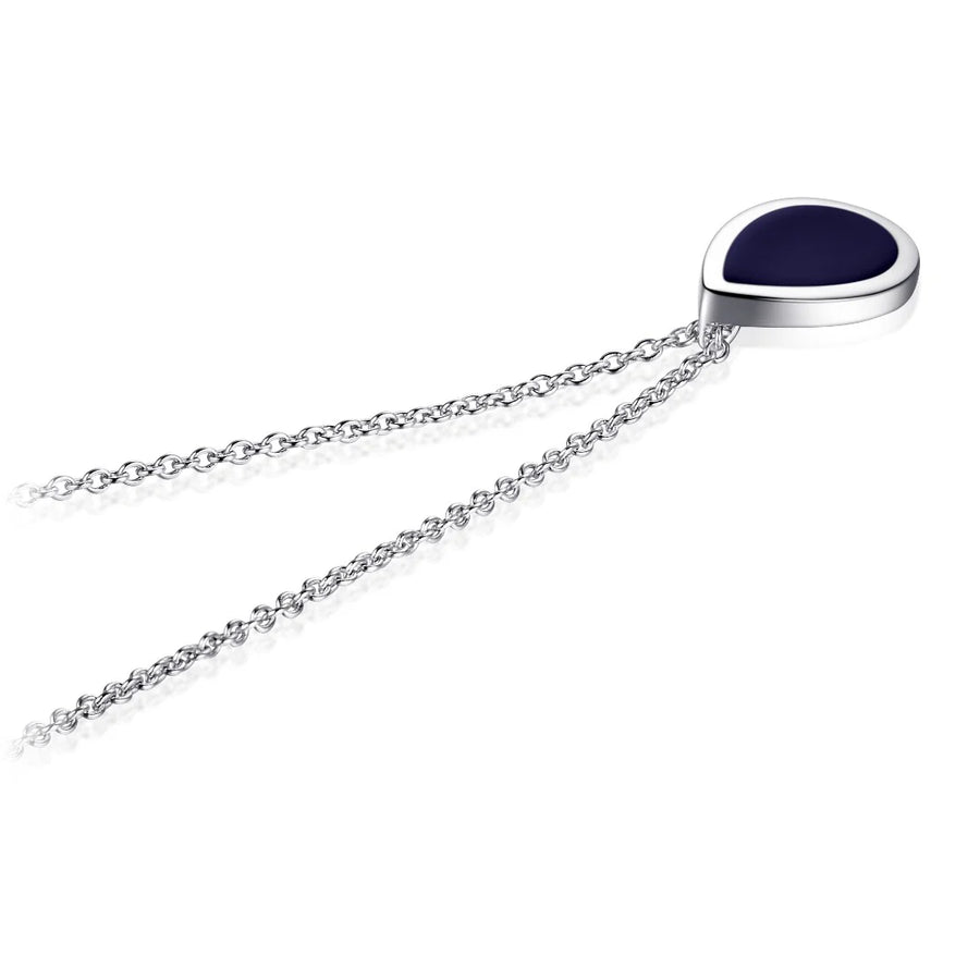 Blue Silver Drop Necklace