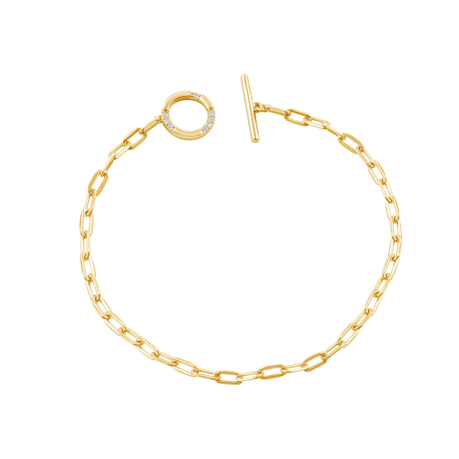 Alchemy Paperclip Fob Bracelet Gold