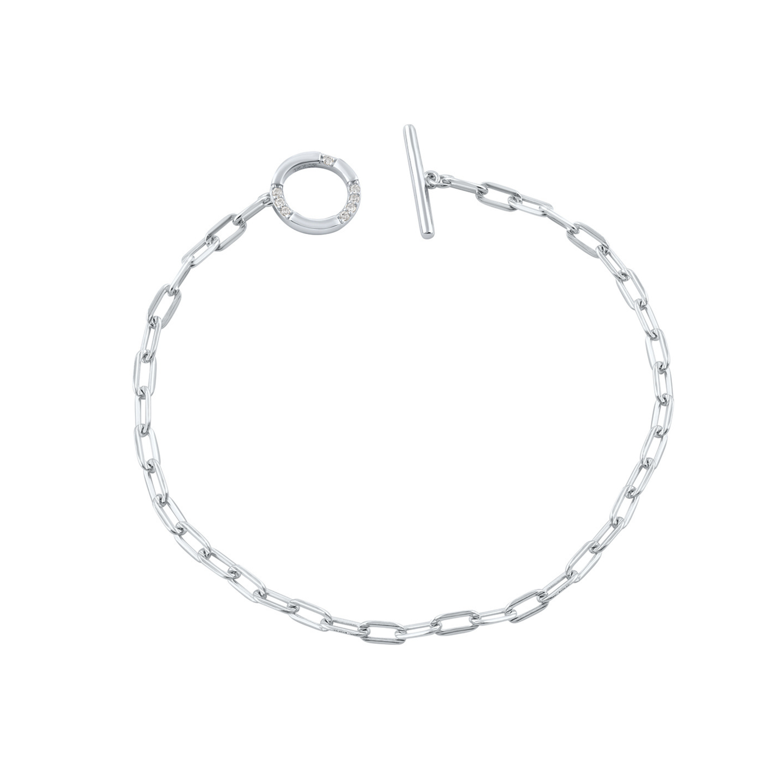 Alchemy Paperclip Fob Bracelet Silver