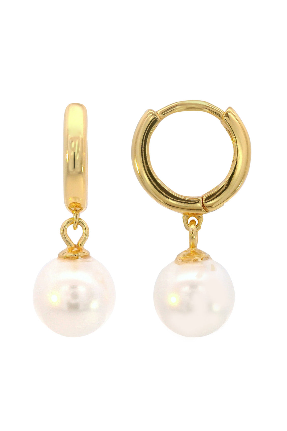 Adagio Nine-2-Five Pearl Hoop Earring Gold