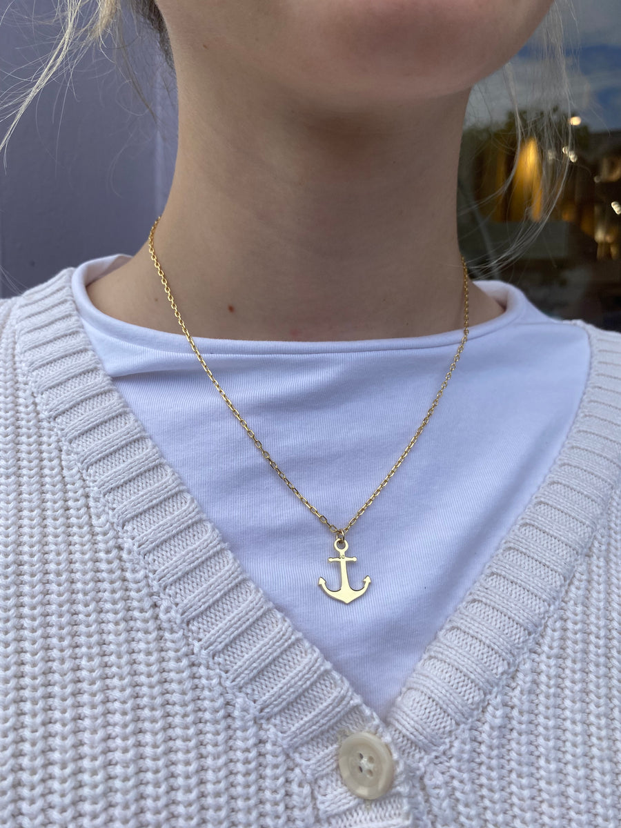9ct Gold Large Anchor Necklace