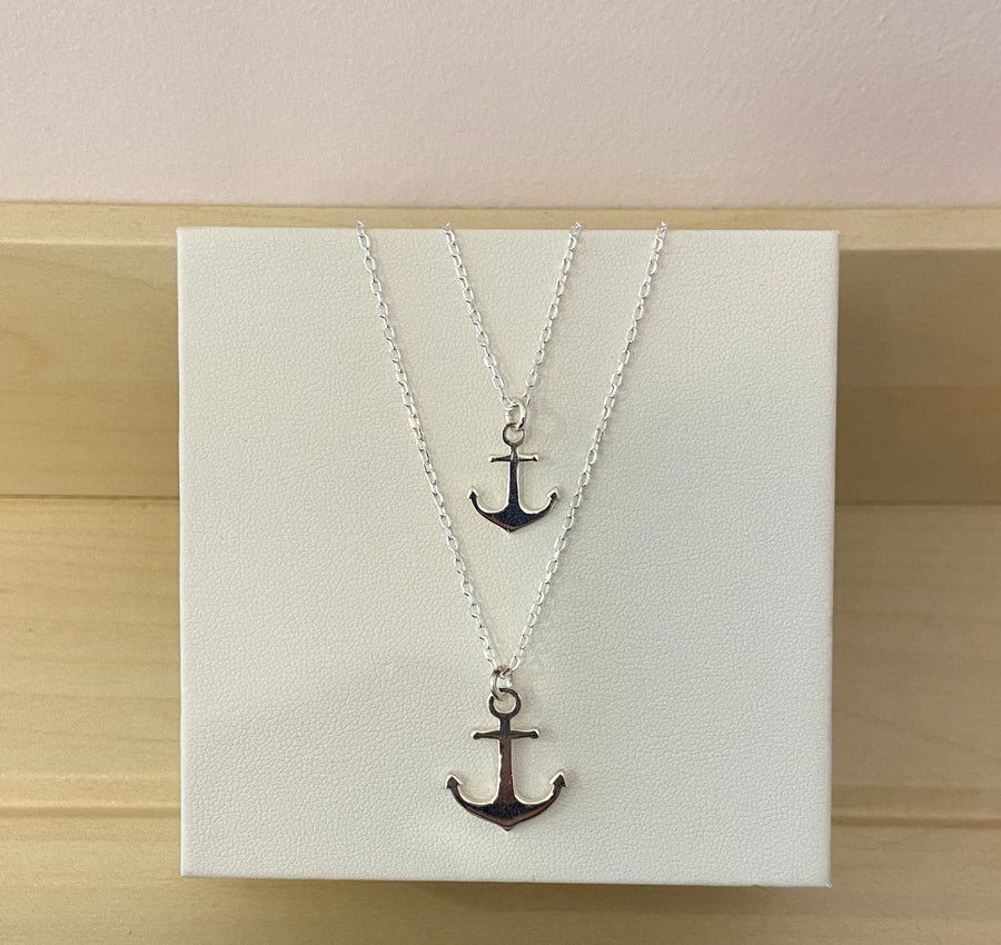 Anchor necklace; Sterling Silver Anchor meaningful Necklace