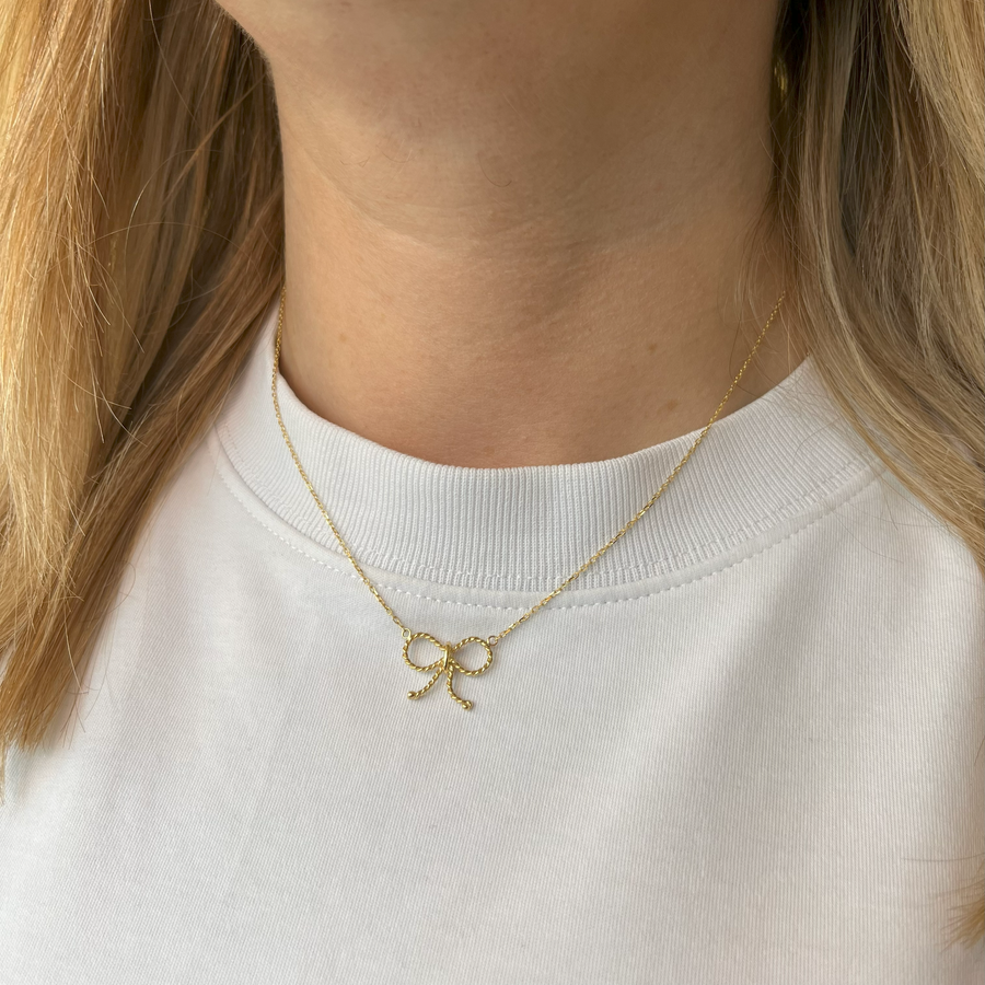 9ct Gold Bow Necklace