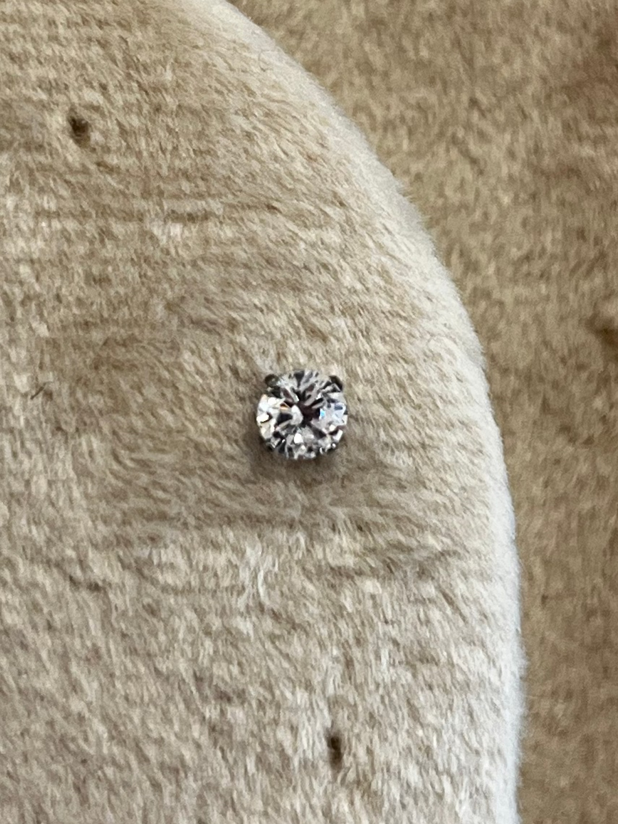 Titanium prong set top with clear CZ Silver or Gold