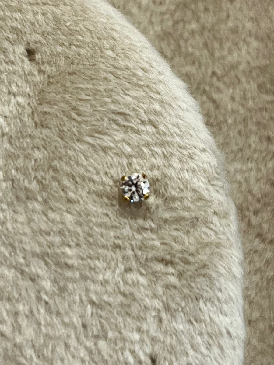 Titanium prong set top with clear CZ Silver or Gold