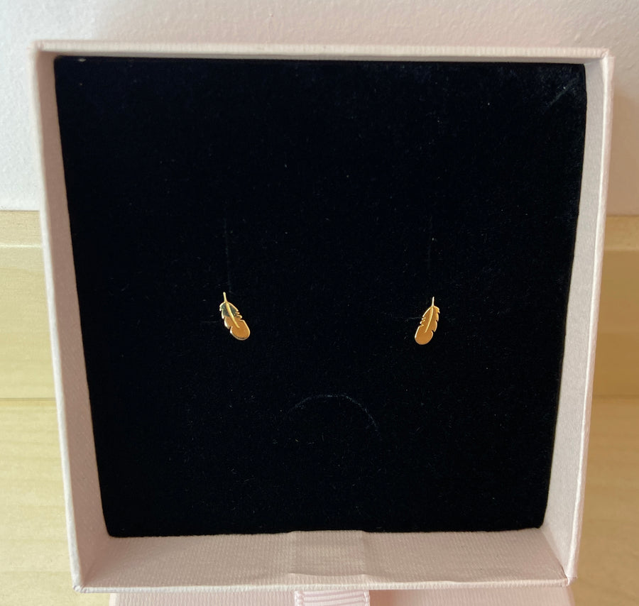 Feather 9ct Gold Earrings