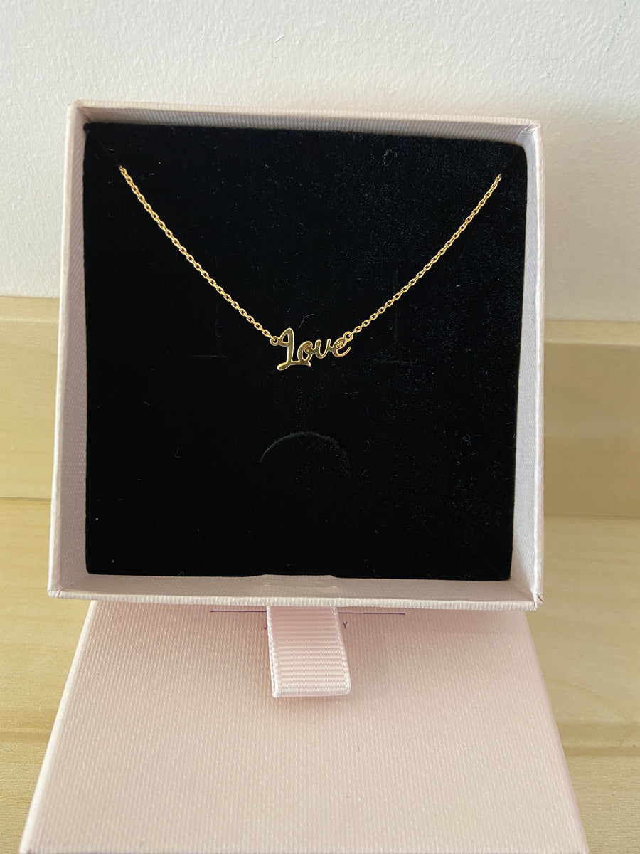 "Love" 9ct Gold Necklace