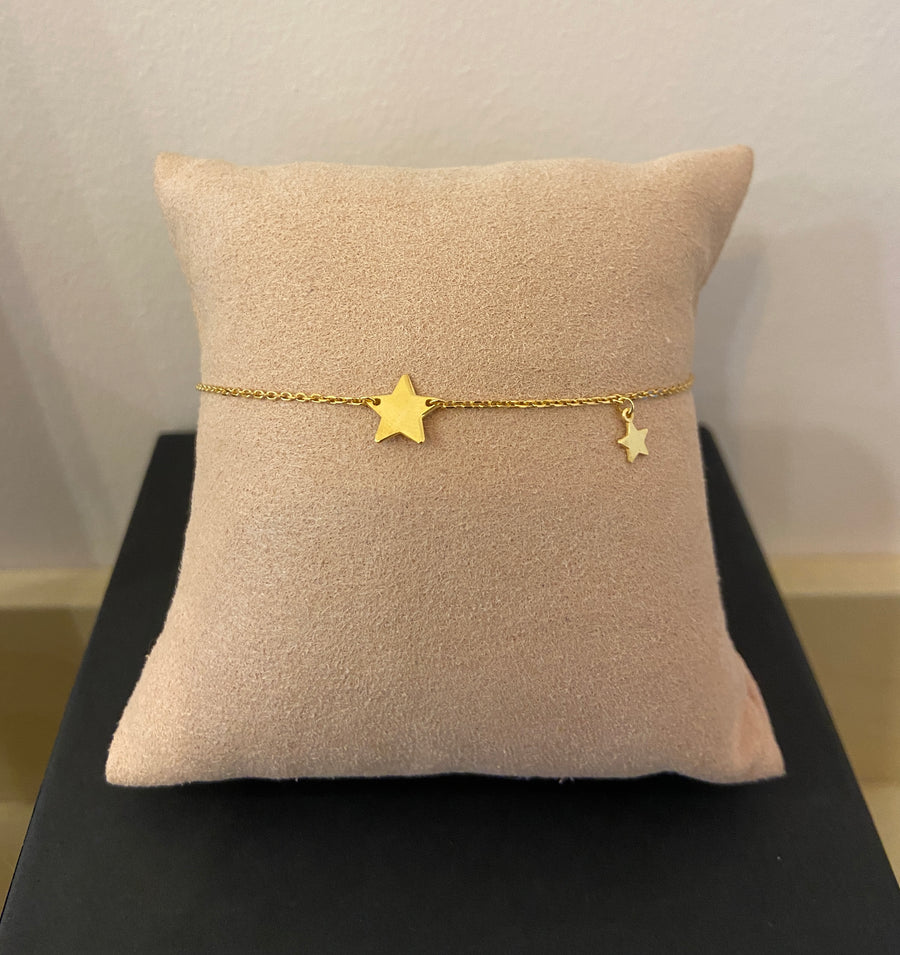 Two Stars 9ct Gold Bracelet