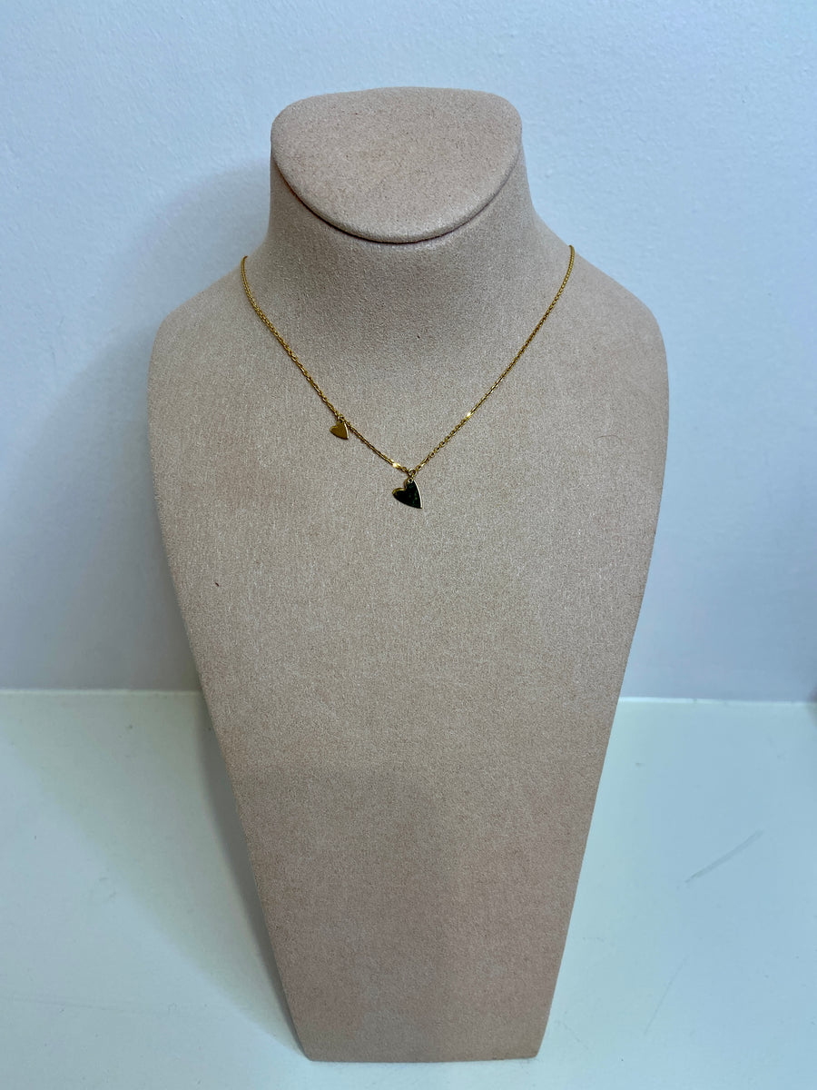 2 Heart 9ct Gold Necklace