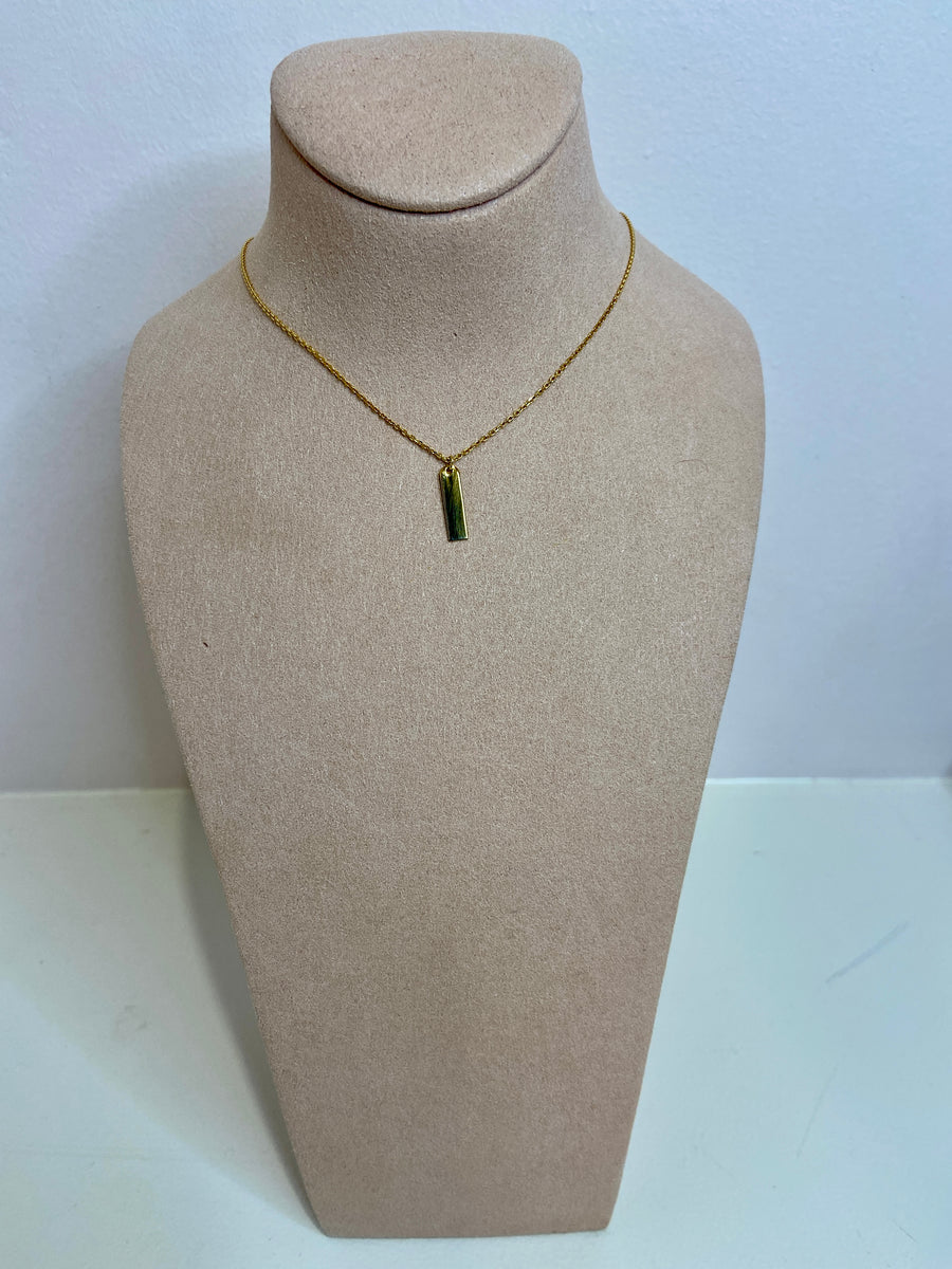 Small Tag 9ct Gold Necklace
