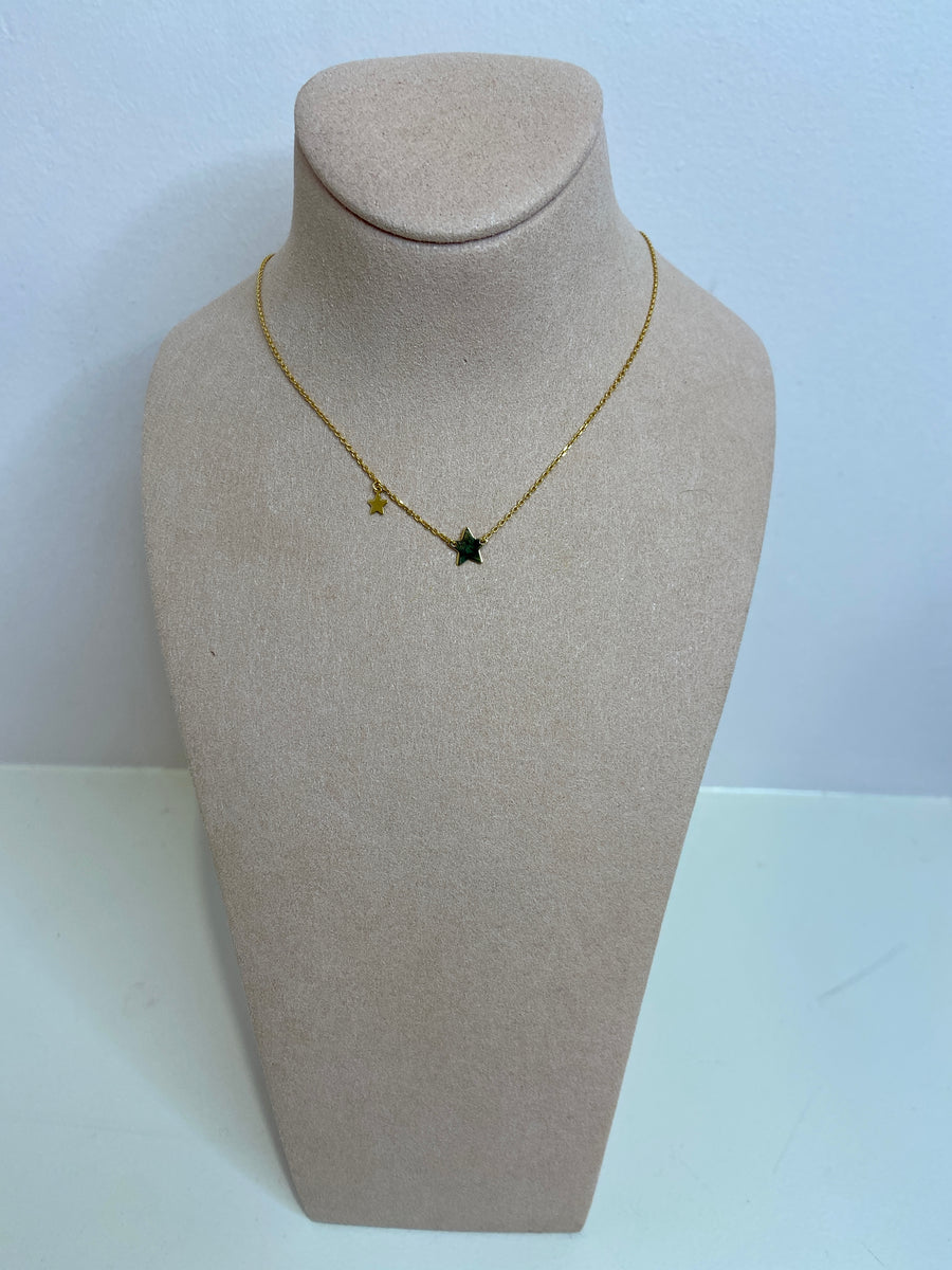 2 Stars 9ct Gold Necklace