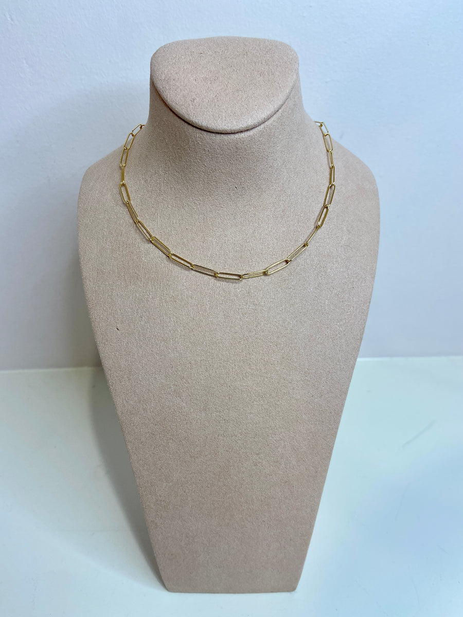 Paperclip Link 9ct Gold Necklace