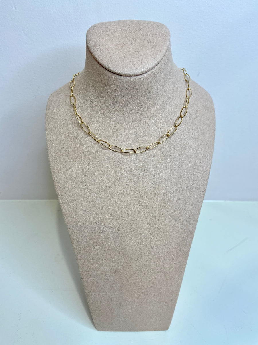 Curve Link 9ct Gold Necklace