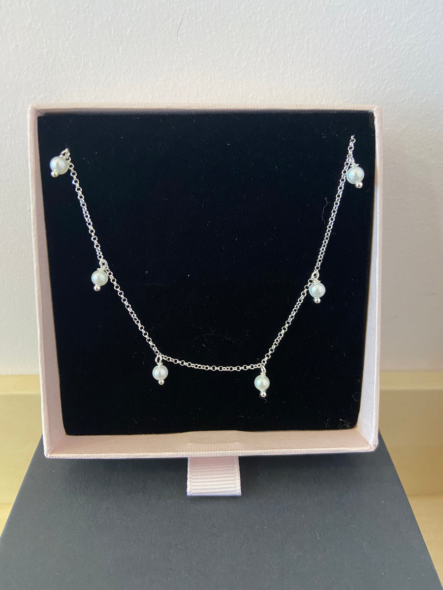 Multi Pearl Sterling Silver Necklace
