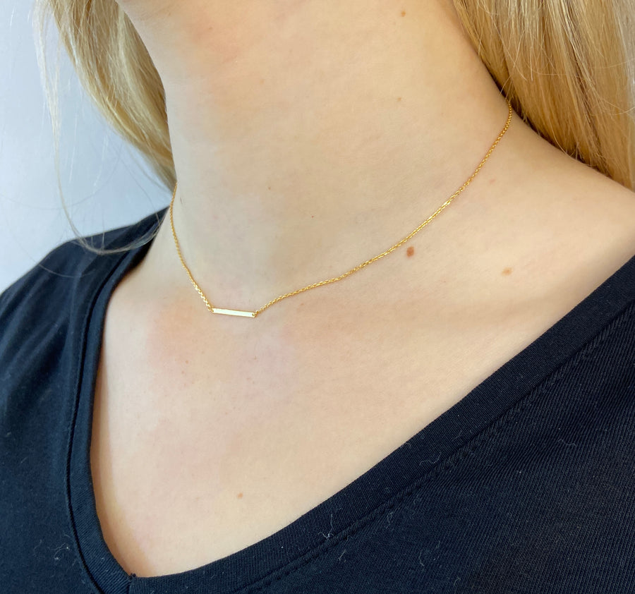 Bar 9ct Gold Necklace